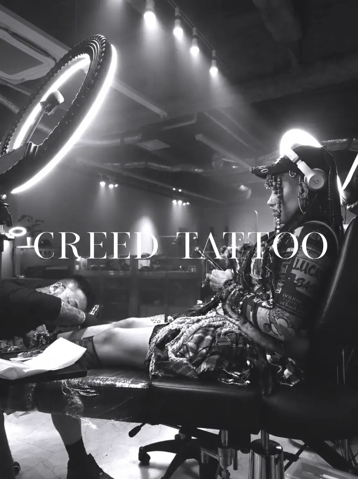 The Creed Tattoo studio during a tattoo session